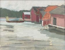 K Knapp (German 20th Century): Boatsheds