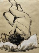 Kenneth Blues Wilson (Scottish 1946-): Nude Study of Sleeping Woman