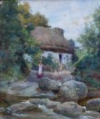 Samuel Towers (British 1862-1943): Young Lady Fetching Water