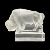 Frosted and clear glass buffalo