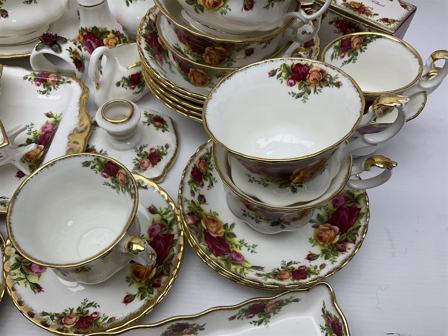 Royal Albert Old Country Roses pattern coffee service for six - Image 7 of 17