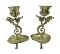 Pair of Victorian brass candlesticks by Adolf Frankau & Co