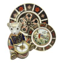 Royal Crown Derby paperweight Drummer Teddy with gold stopper