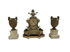 French - late 19th century 8-day clock set