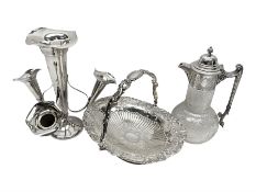 Silver plated three branch epergne