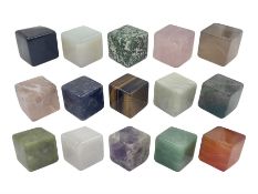 Fifteen cube mineral specimens