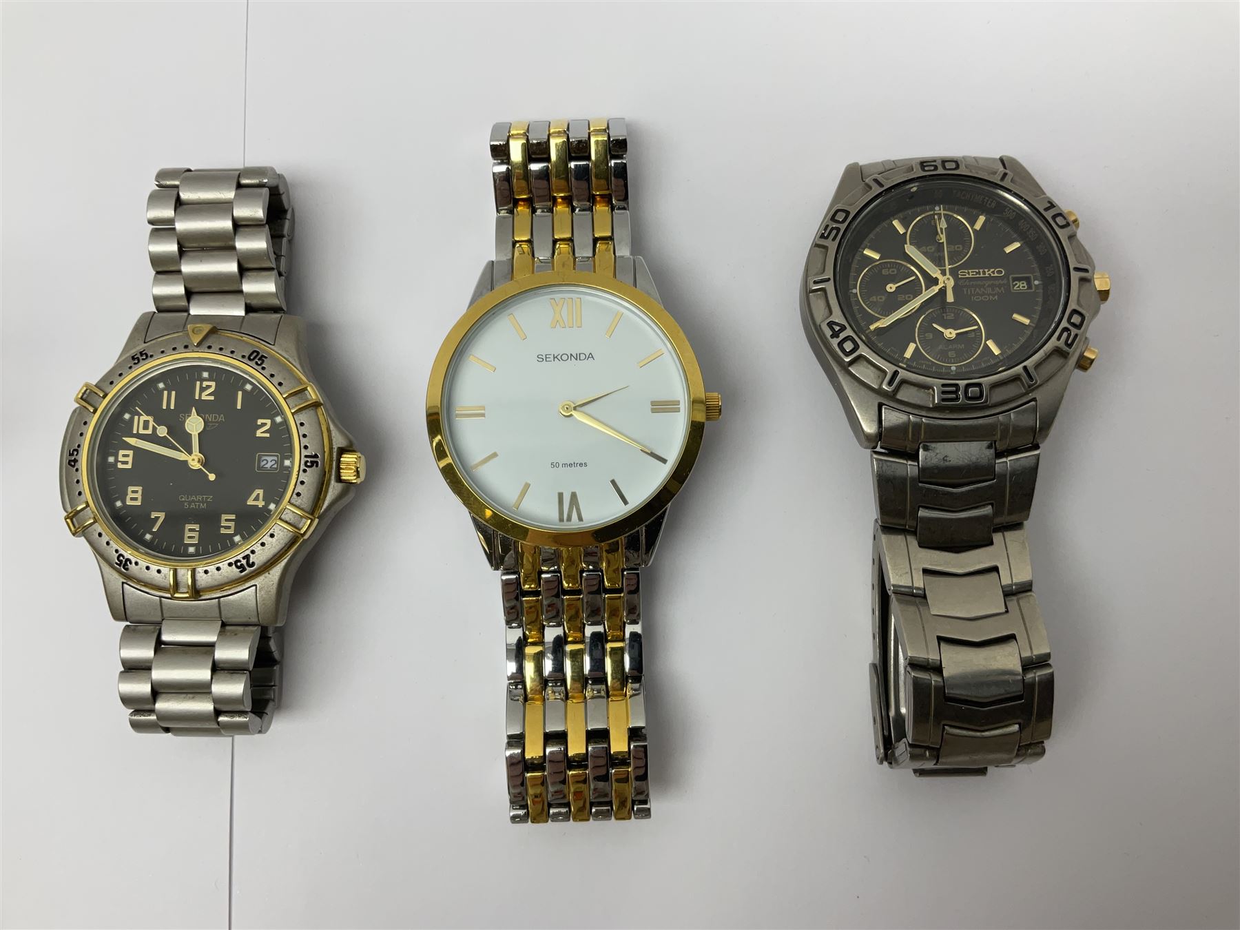 Seiko Chronograph Titanium 100M wristwatch - Image 8 of 12