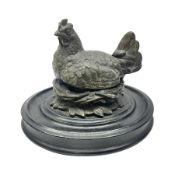 Early 20th century cold painted spelter inkwell