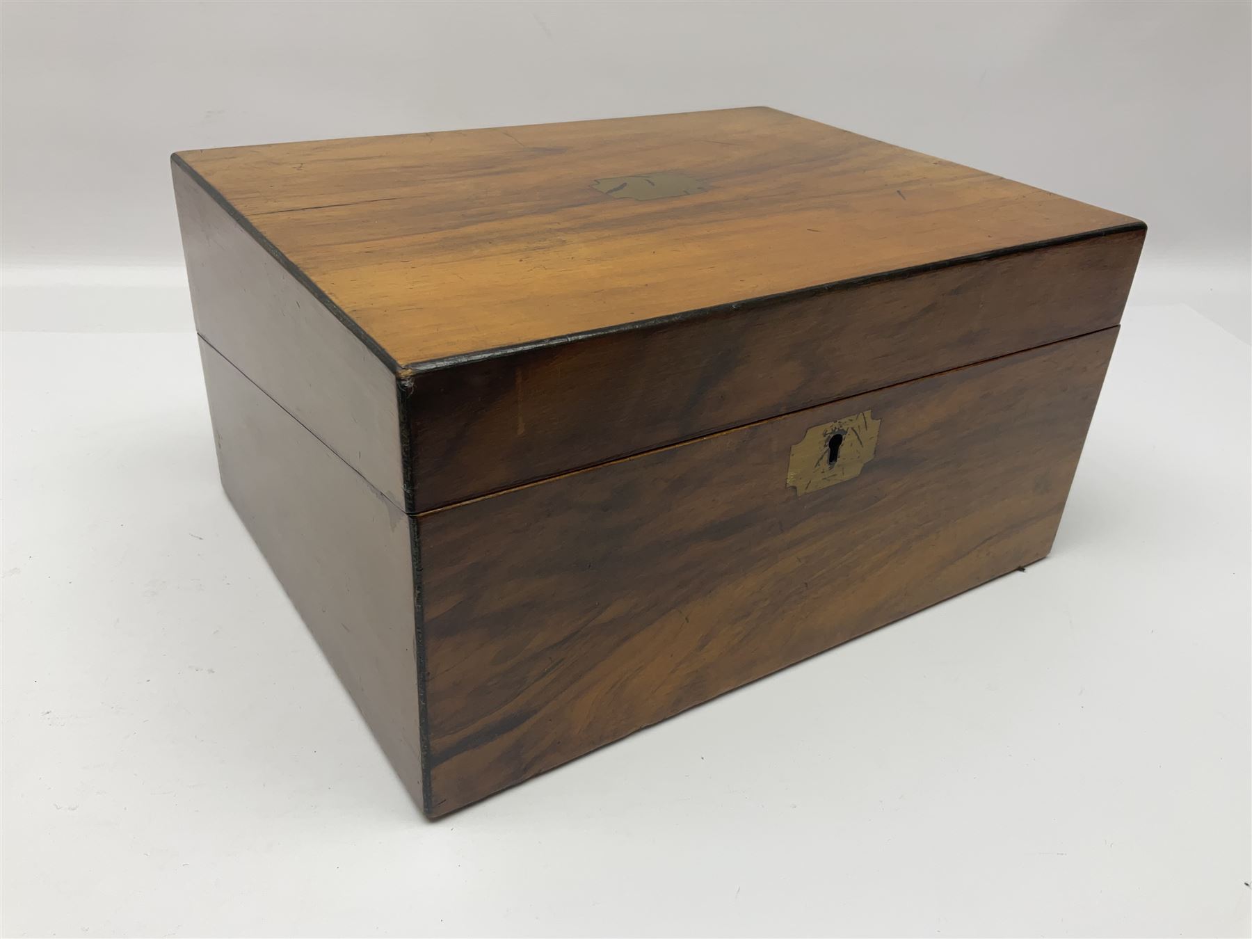 19th century walnut writing slope - Image 9 of 9