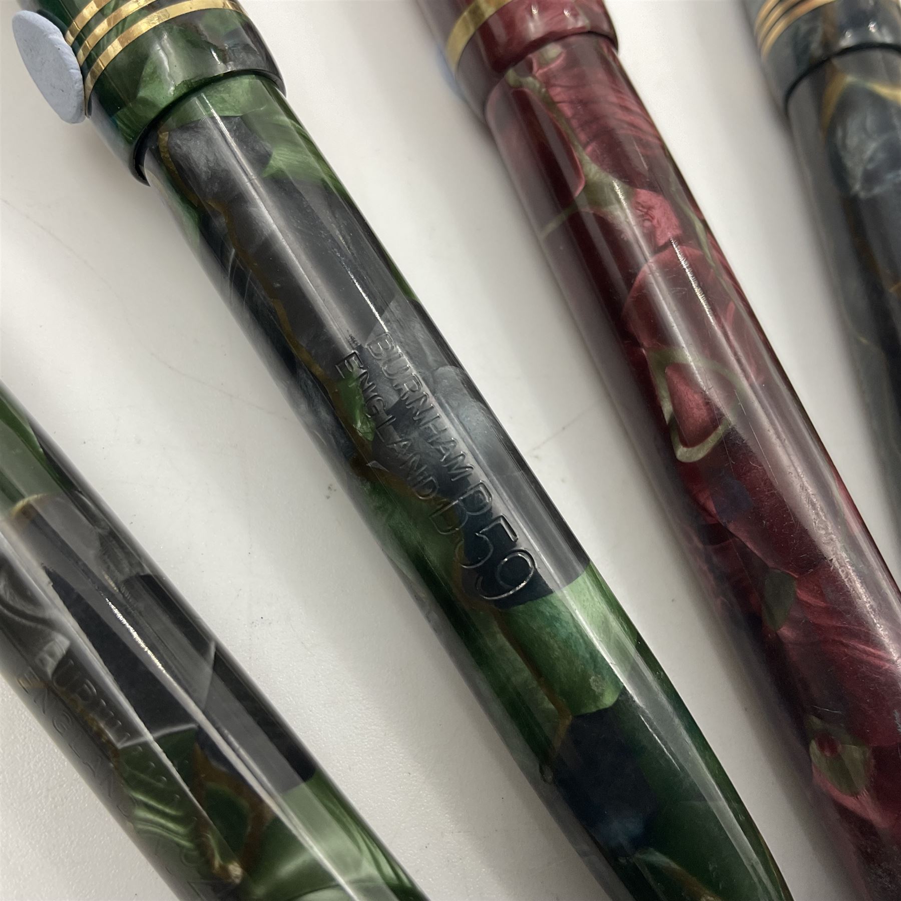 Six Burnham marbleised fountain pens - Image 4 of 20