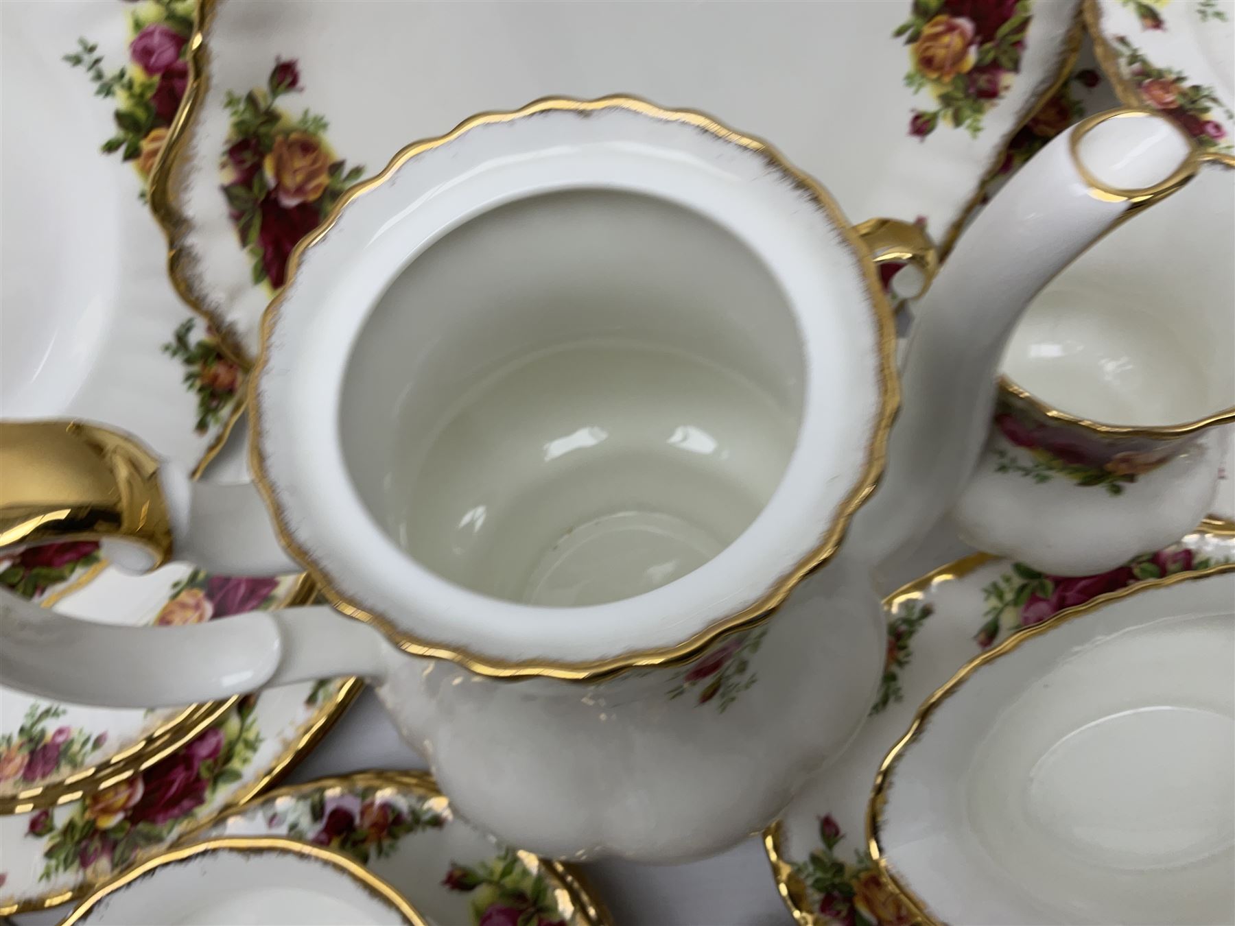 Royal Albert Old Country Roses pattern coffee service for six - Image 12 of 17