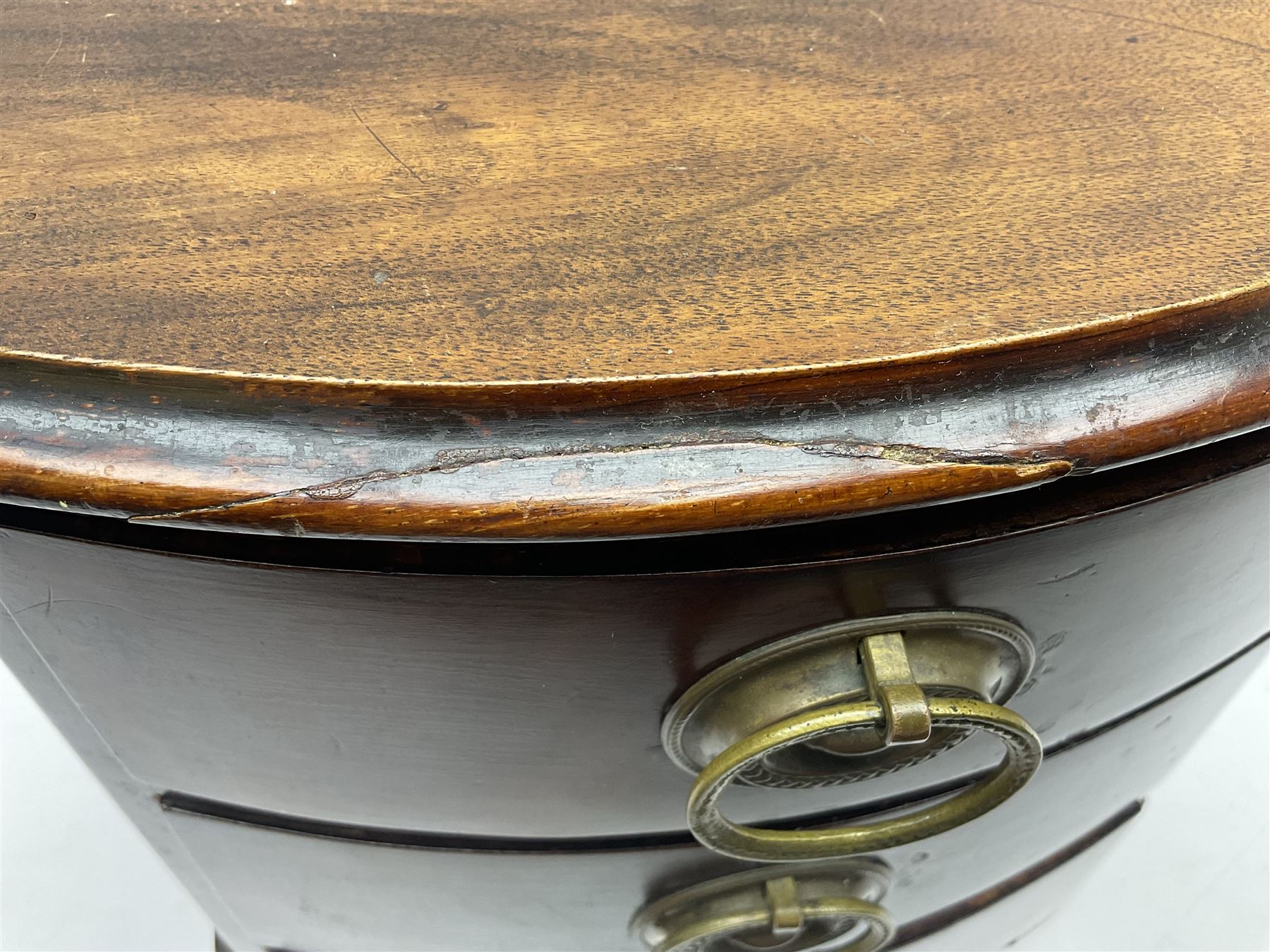 Table top stained wood three drawer chest - Image 4 of 12