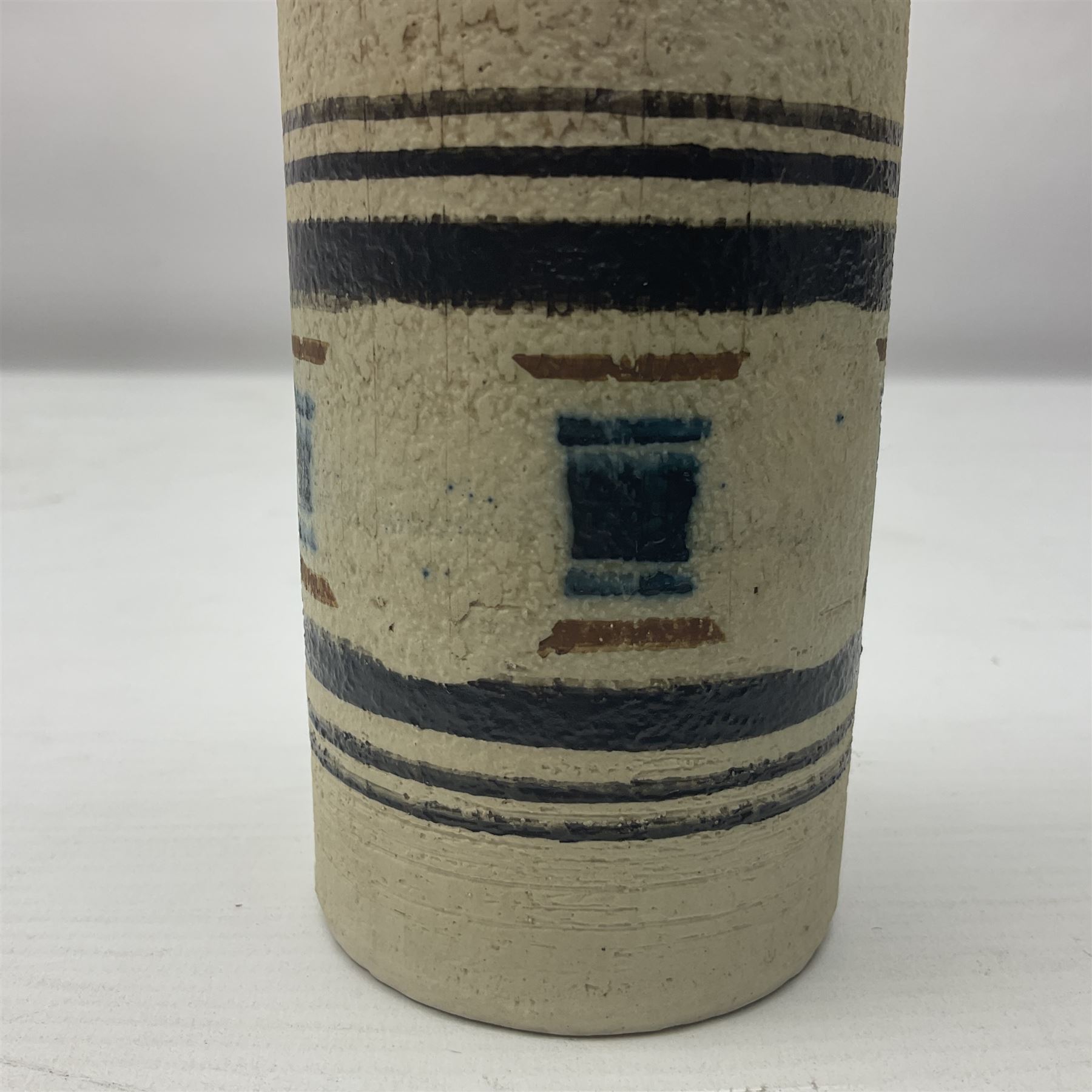 Troika cylindrical vase decorated with circles upon a striped backdrop - Image 6 of 6