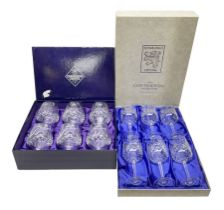 Set of six Edinburgh Crystal Continental Collection wine glasses