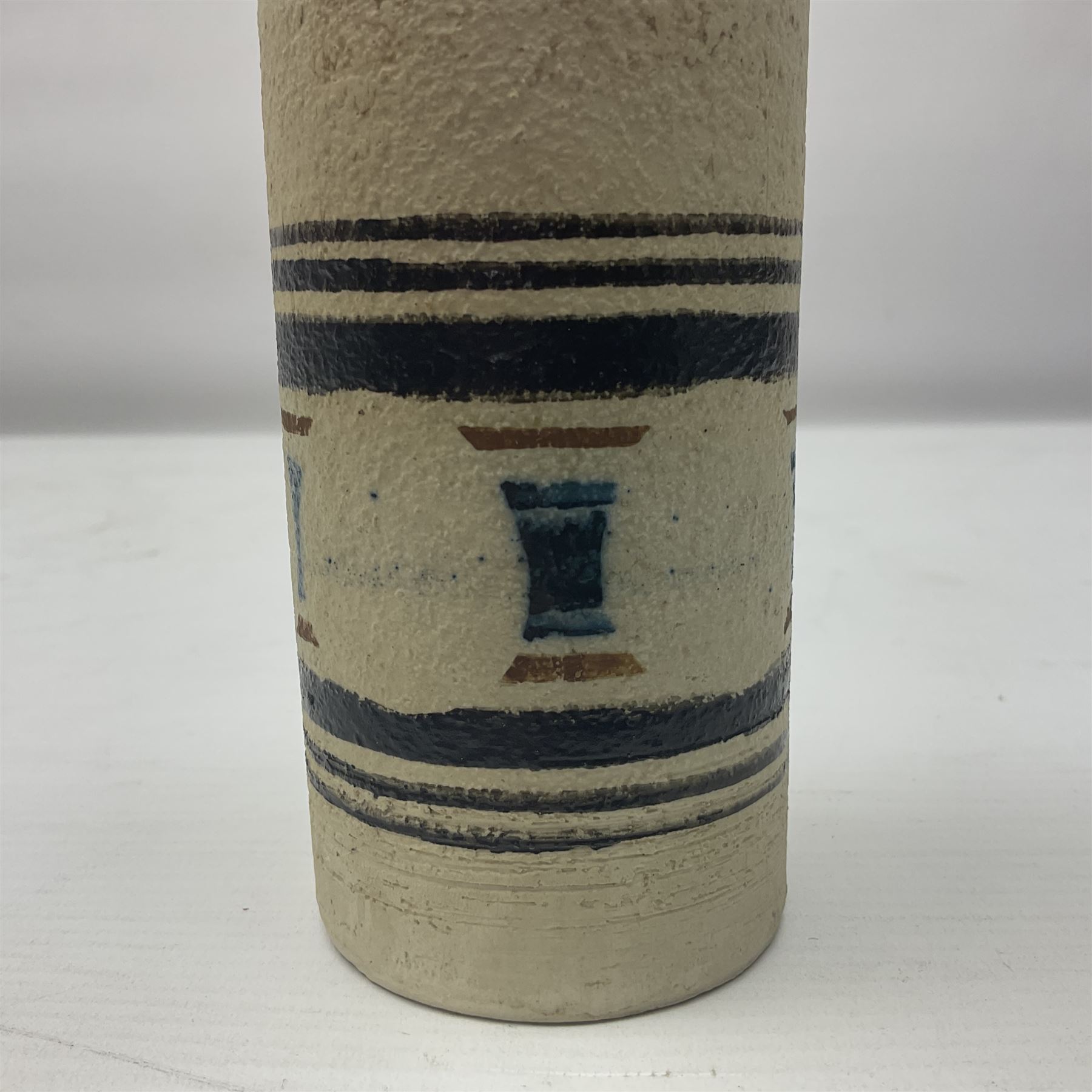 Troika cylindrical vase decorated with circles upon a striped backdrop - Image 4 of 6