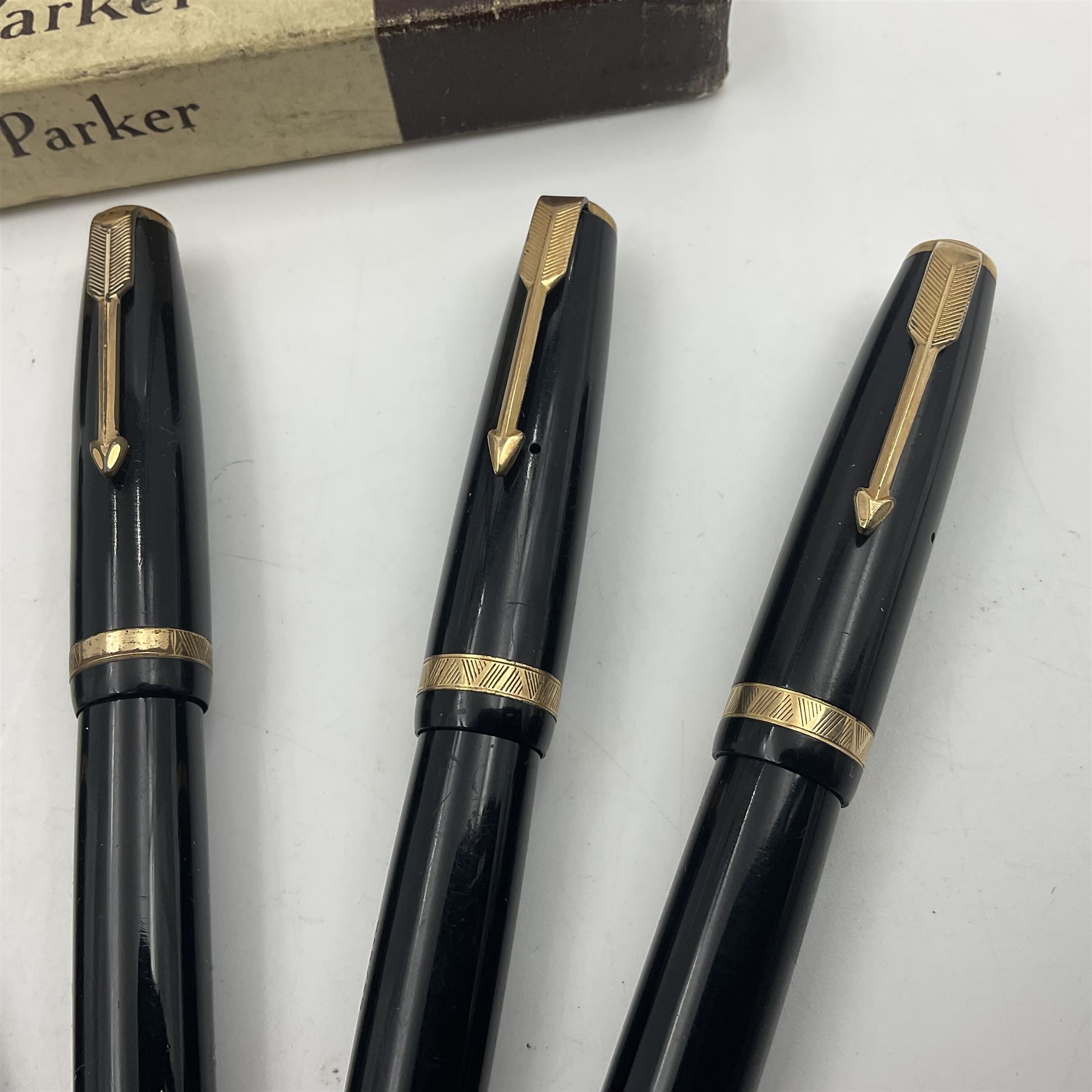 Four Parker Duofold fountain pens - Image 3 of 14