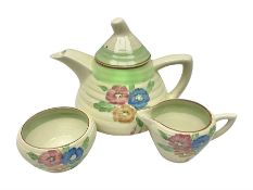 Clarice Cliff for Newport Pottery three piece tea service