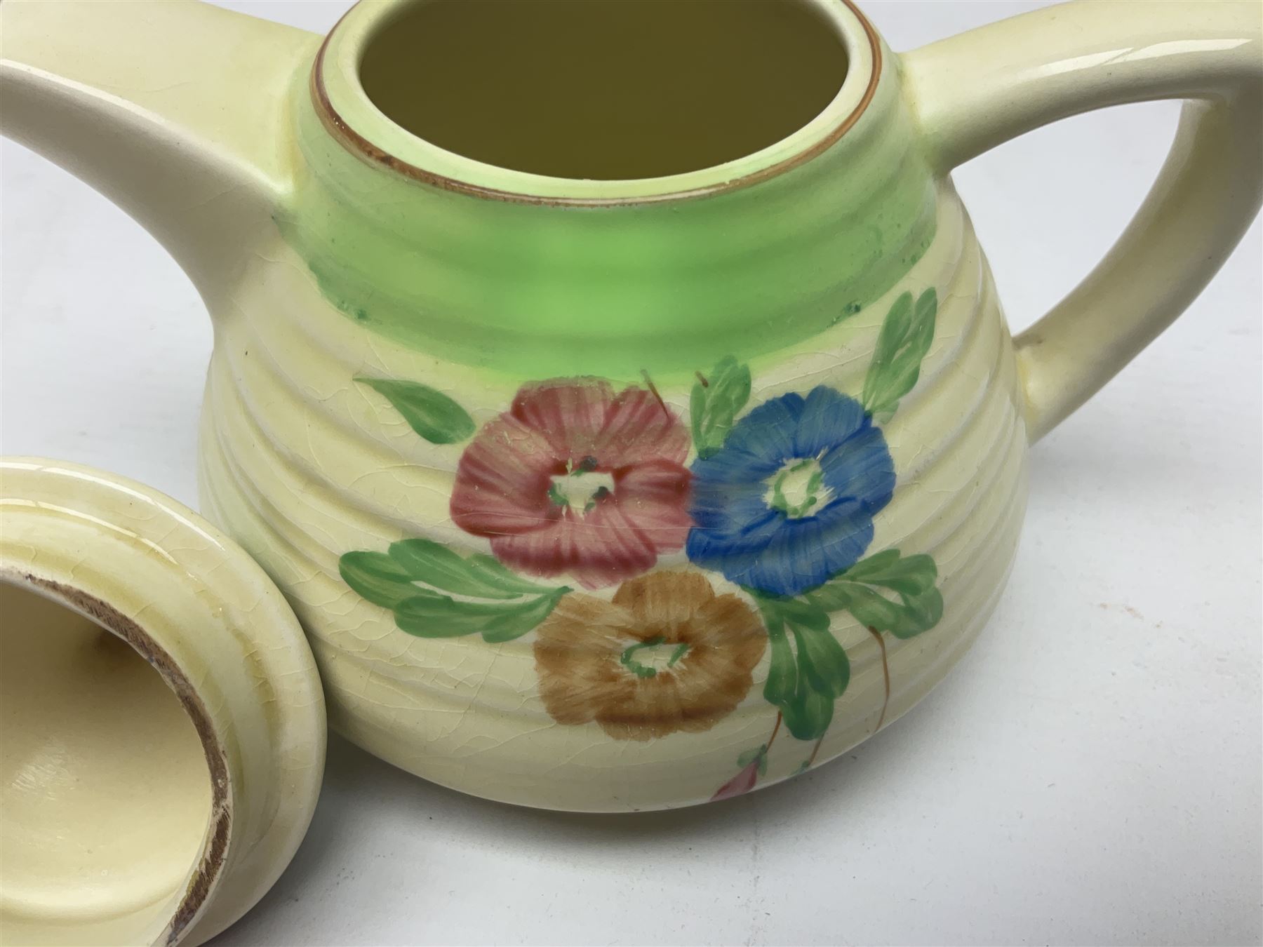 Clarice Cliff for Newport Pottery three piece tea service - Image 8 of 10