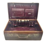 Early 20th century leather bound travelling case