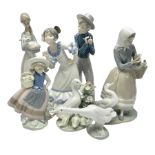 Five Lladro figures