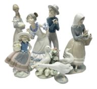 Five Lladro figures