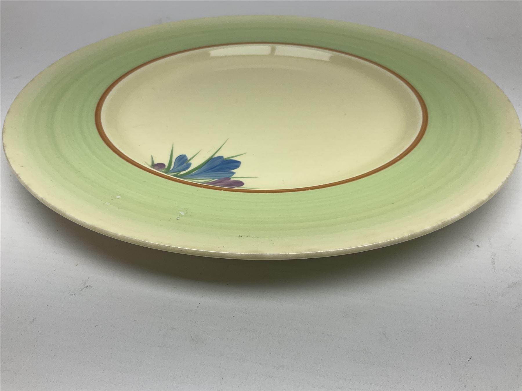 Clarice Cliff trio and plate in Spring Crocus pattern - Image 3 of 15