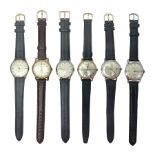 Two automatic wristwatches including Herculeo and Ramona and four manual wind wristwatches including