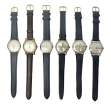 Two automatic wristwatches including Herculeo and Ramona and four manual wind wristwatches including