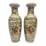 Pair of modern Satsuma vases of baluster form