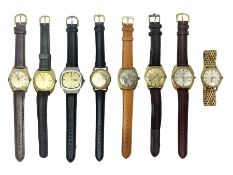 Eight automatic wristwatches including Omega