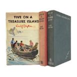 Enid Blyton; three copies of The First Adventure of the Famous Five; Five on Treasure Island