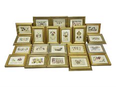 Collection of approximately thirty WWI period embroidered silk greetings cards and post cards