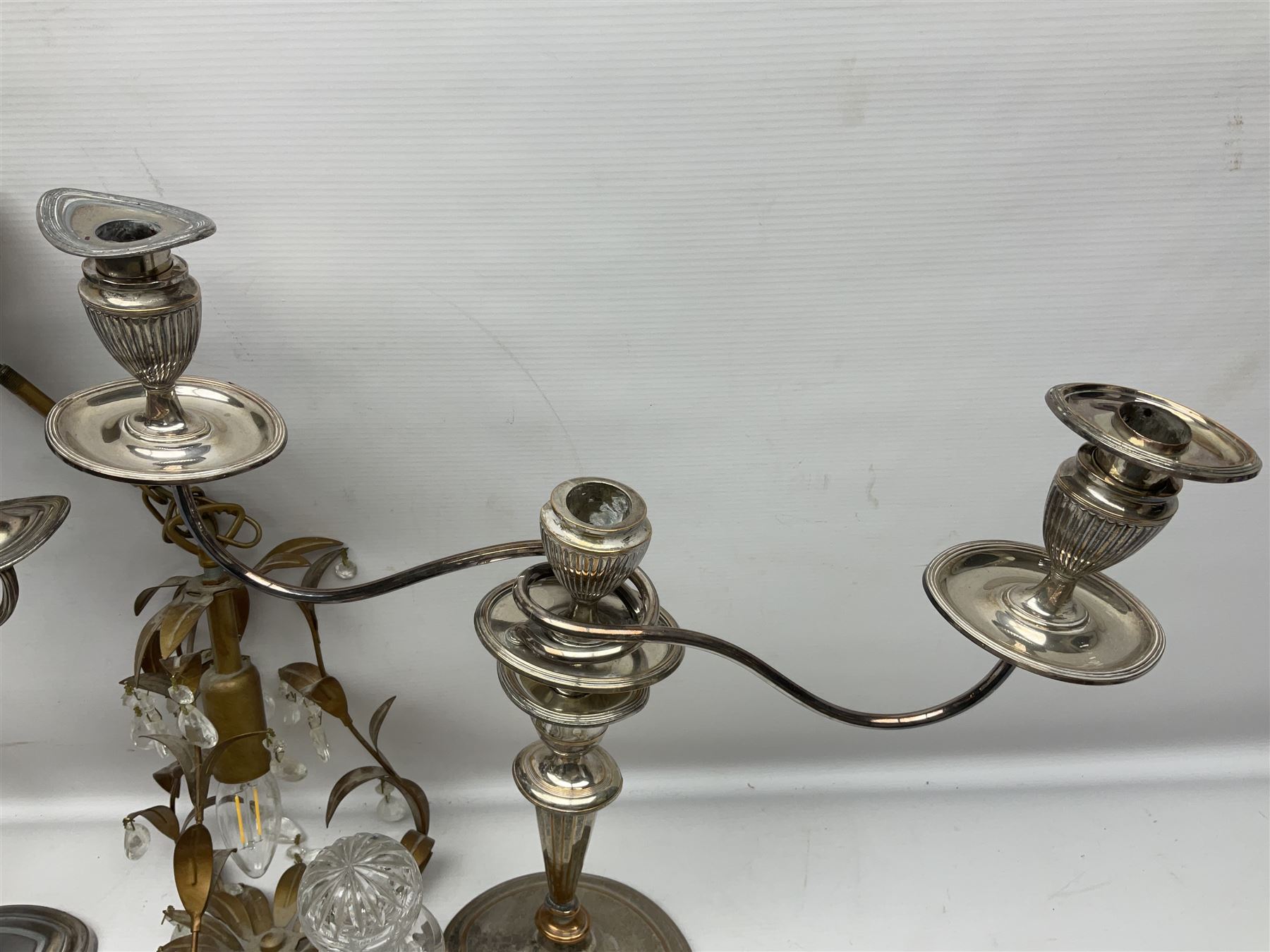 Two silver plate candelabras - Image 8 of 16