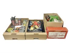 Large quantity of model railway accessories in three boxes