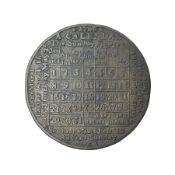 18th century brass calendar medal