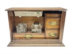 Late Victorian oak correspondence cabinet