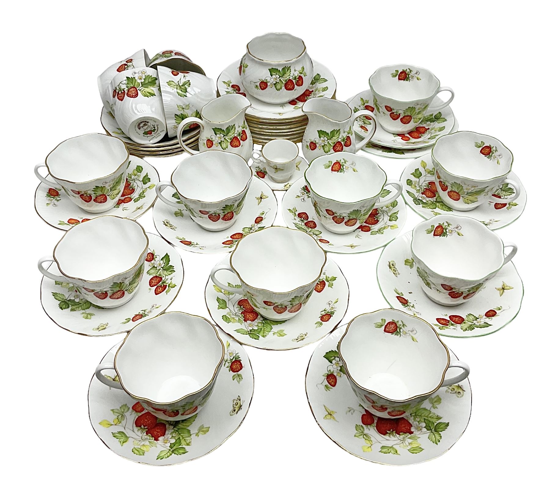 Ringtons and Queen's China Virginia Strawberry pattern teawares