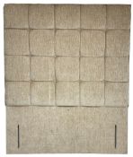 Tall buttoned 5' Kingsize head board upholstered in champagne fabric