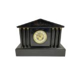 French - late 19th century 8-day mantle clock in a Belgium architectural slate case