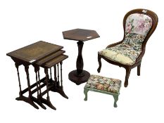 Victorian mahogany pedestal side table