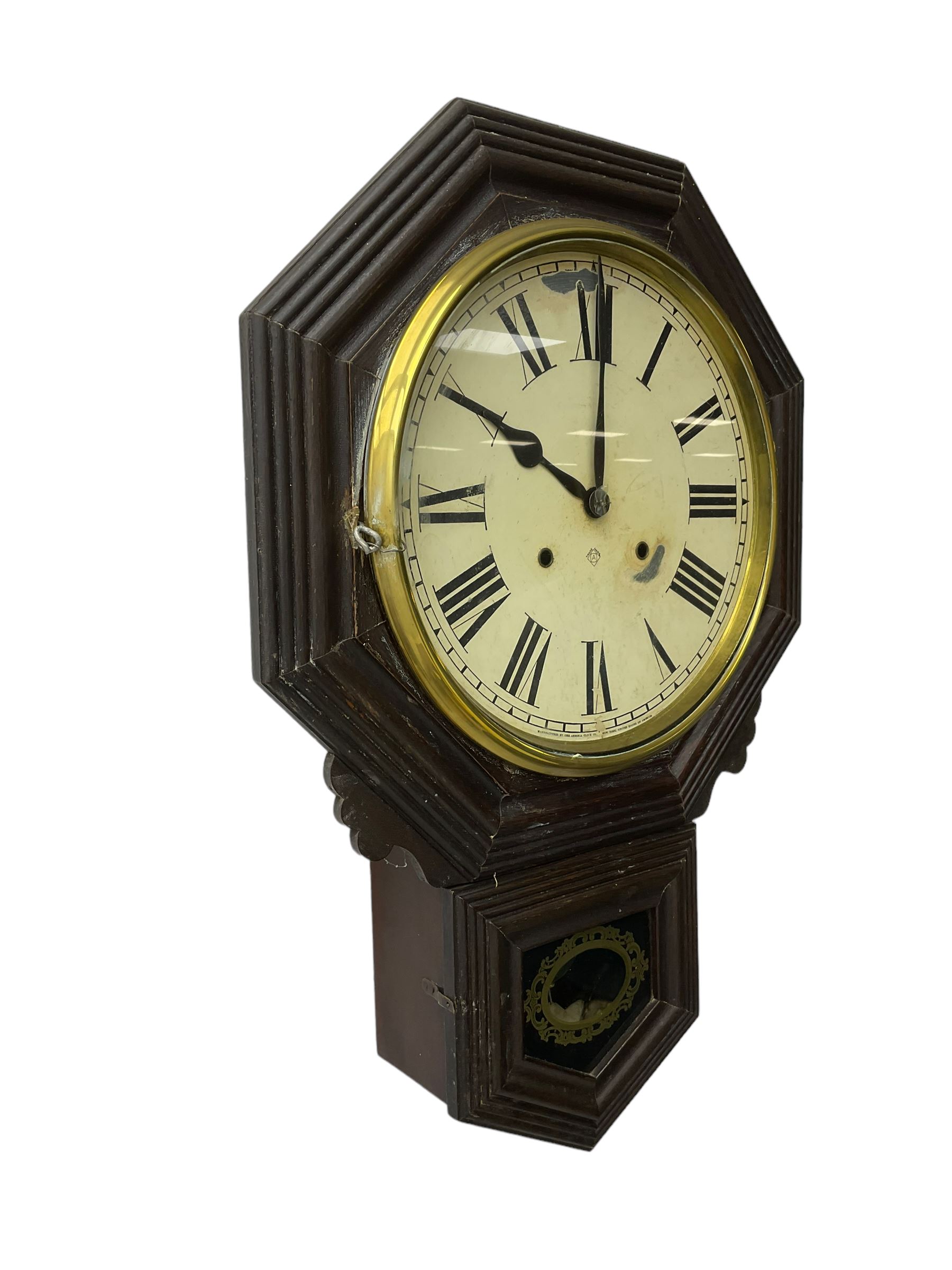 Small American drop dial wall clock - Image 2 of 3