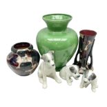 Three Lomonsov USSR figures modelled as dogs