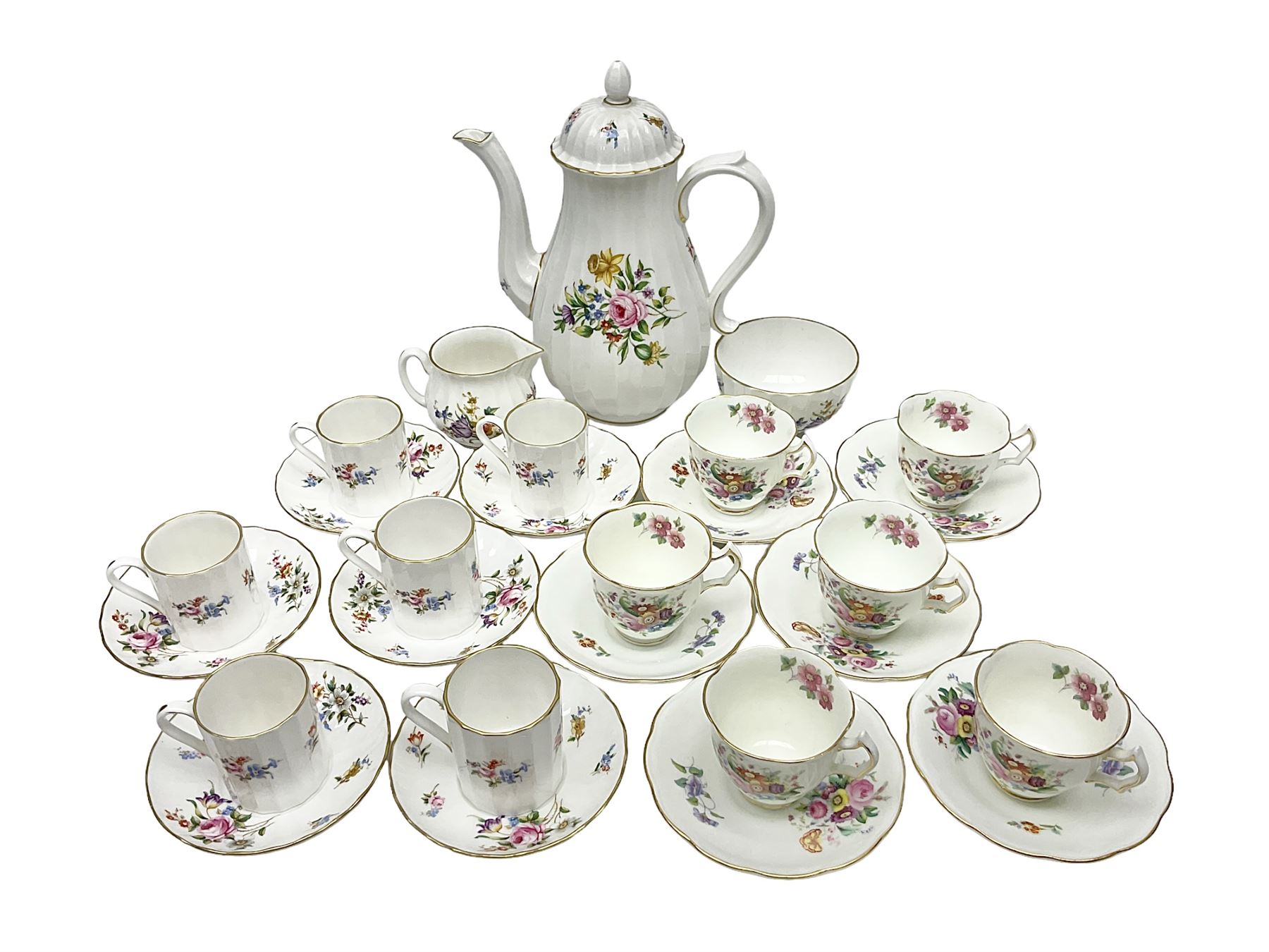 Royal Worcester Roanoke pattern coffee service