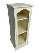 Cream painted pine narrow open bookcase