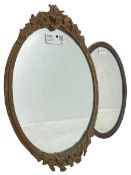 Late 19th century giltwood and gesso oval framed wall mirror