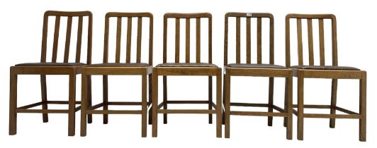 Set of five 20th century oak dining chairs