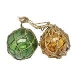 Two glass fishing floats