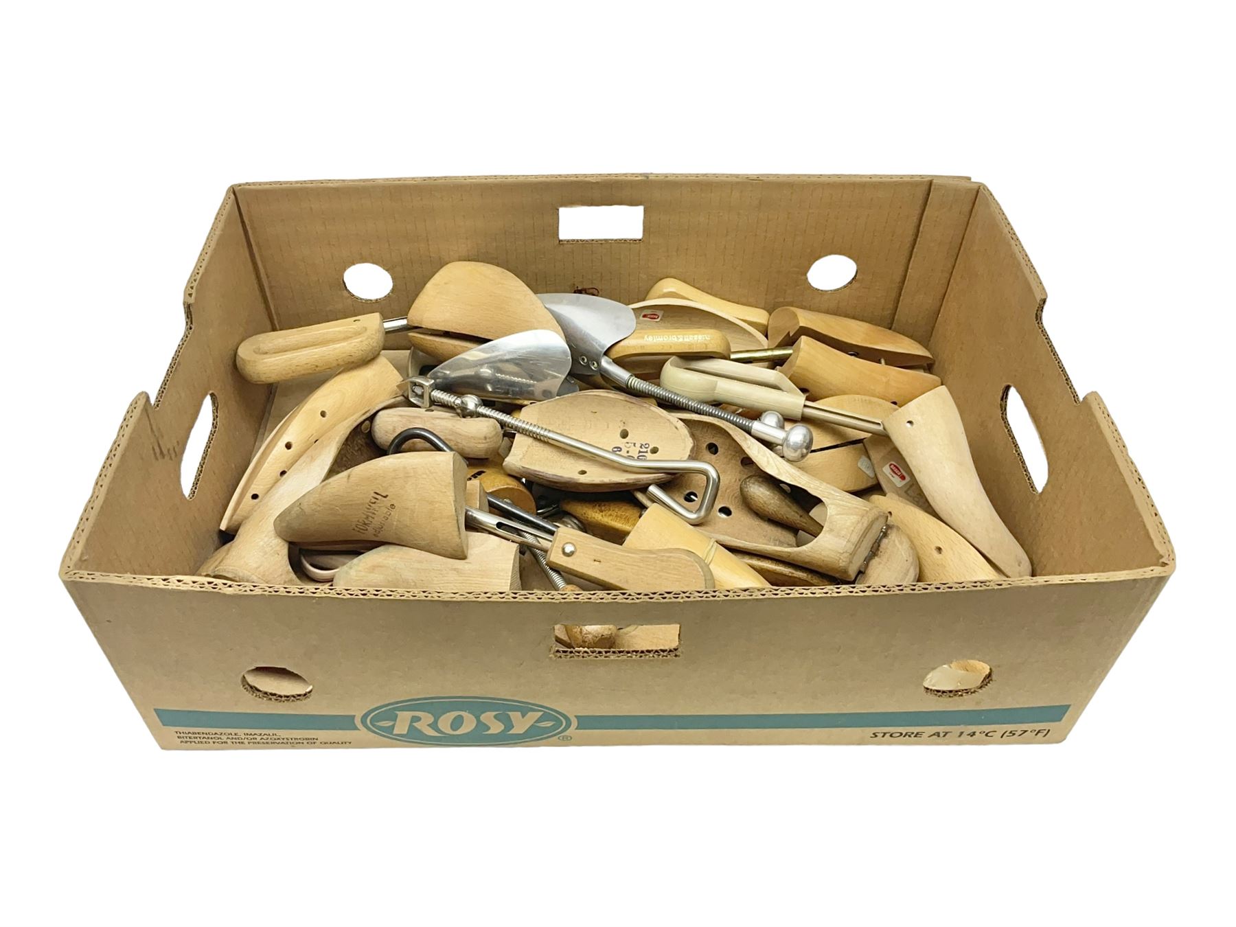 Collection of wooden and metal shoe lasts