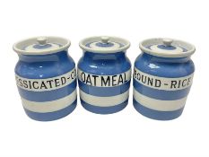 Three T.G Green Cornishware jars