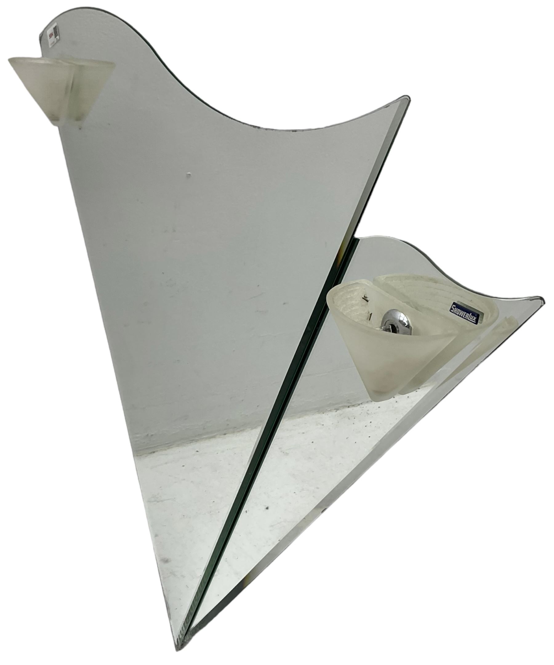 Triangular shaped illuminated wall mirror - Image 3 of 3